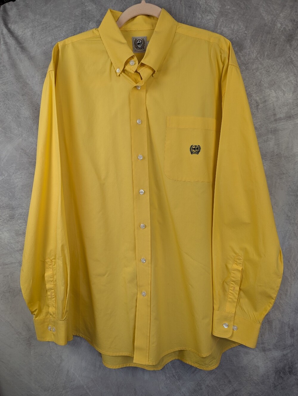 ​Cinch Men's Western Long Sleeve Button Down Shirt Yellow Large Classic Fit